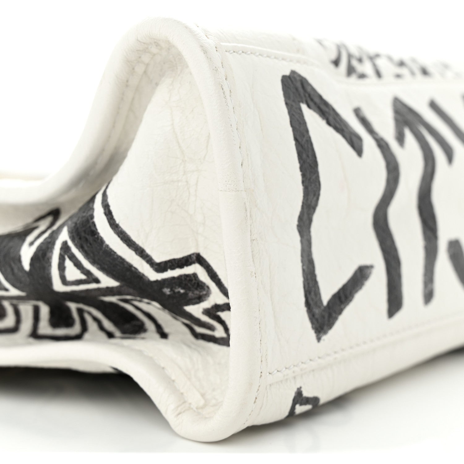 Balenciaga Agneau Graffiti All Over Classic Silver Hardware S City White Black 8 of 14