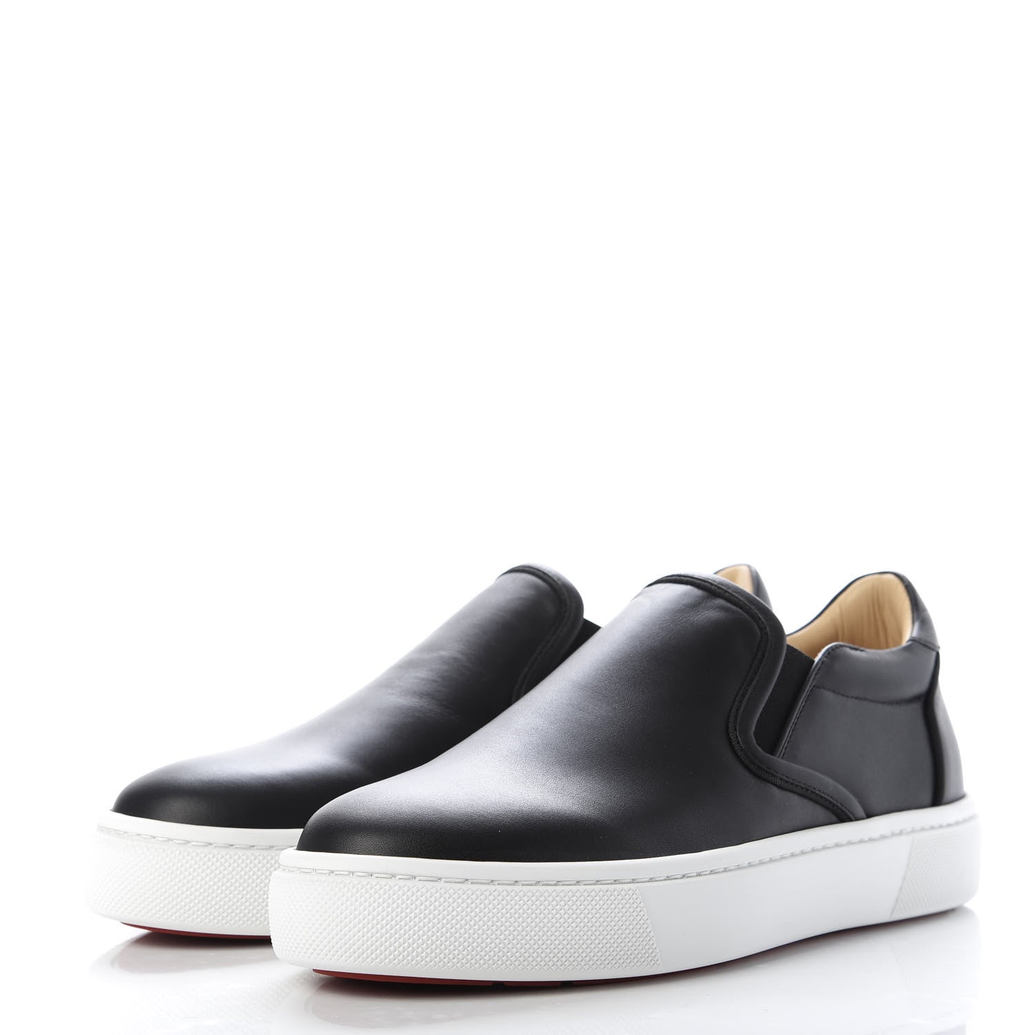 Christian Louboutin Calfskin Slip On Flat Sneakers 39.5 Black 3 of 8
