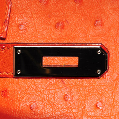 Hermes Ostrich Birkin 35 Orange 11 of 28