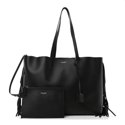 Saint Laurent Calfskin Large Fringe Shopping Tote Black 1 of 4