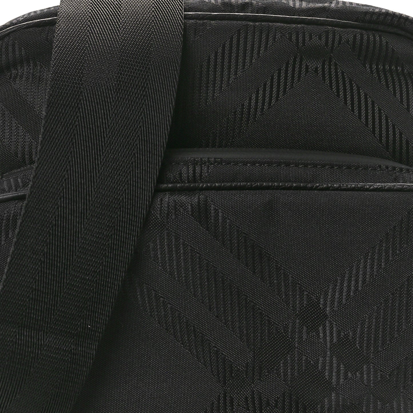 Nylon Jacquard Pocket Crossbody Bag Black Black