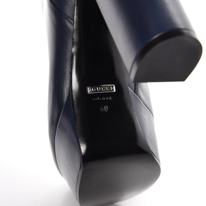 Gucci Kid Side Zip Platform Boots 40 Navy 6 of 8