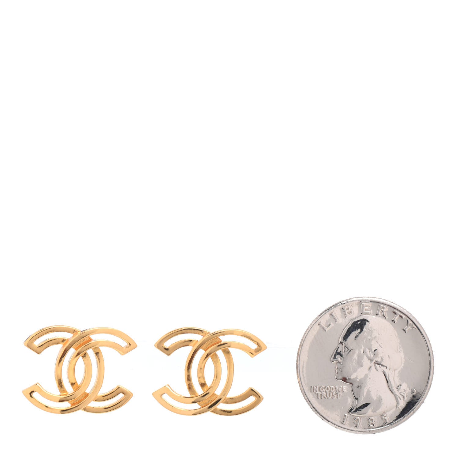 Chanel Metal Obazine CC Earrings Gold 2 of 4