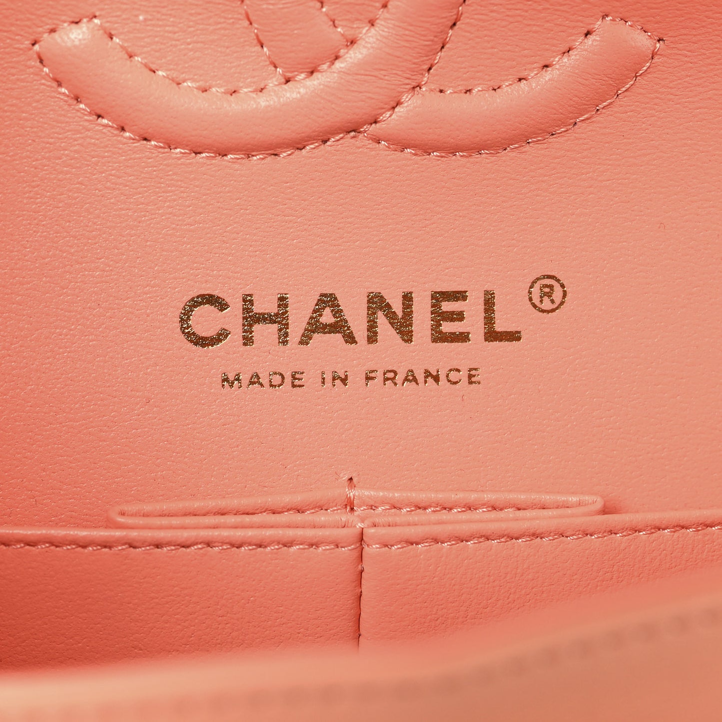 Lambskin Quilted Small Double Flap Light Orange