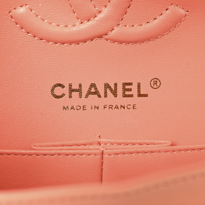 Chanel Lambskin Quilted Small Double Flap Light Orange 6 of 13