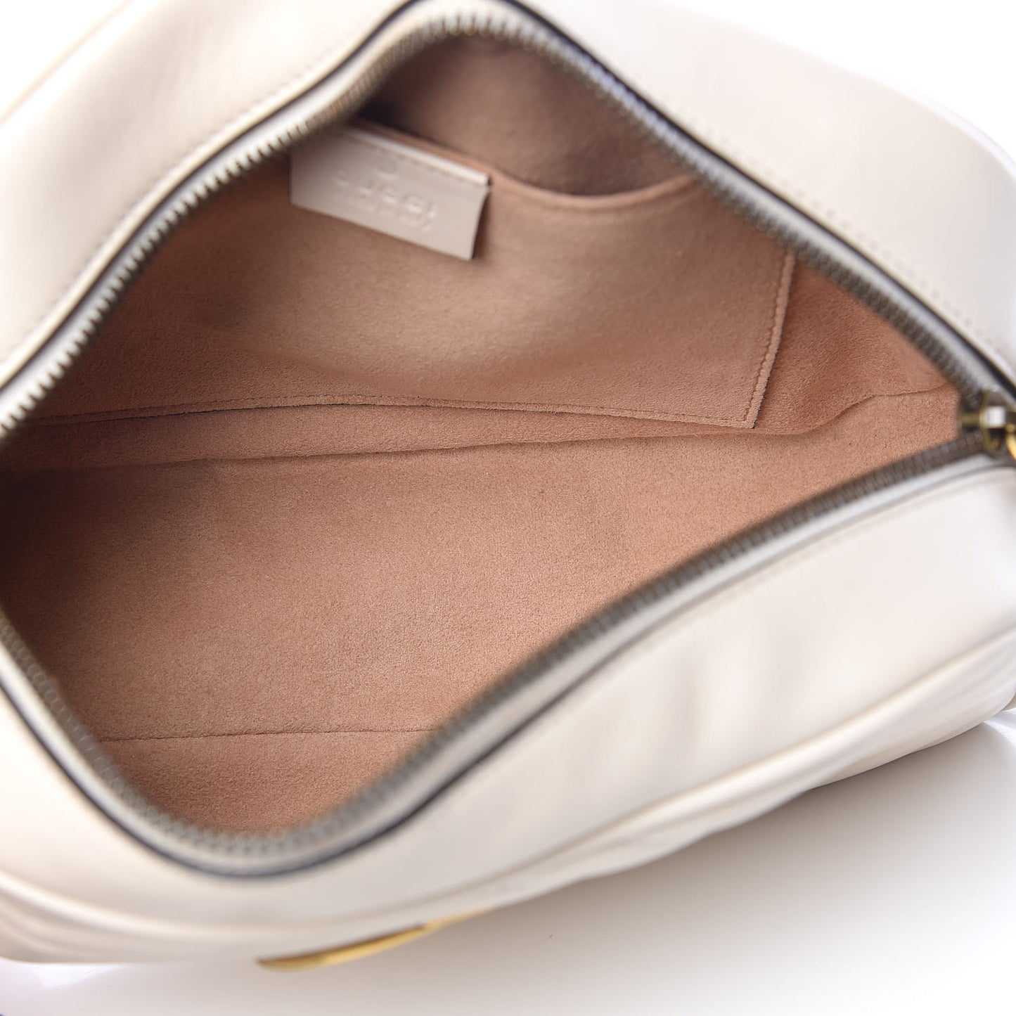 Calfskin Matelasse Small GG Marmont Chain Shoulder Bag White