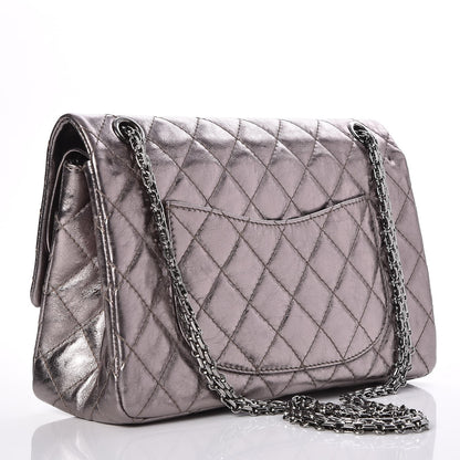 Chanel Metallic Aged Calfskin Quilted 2.55 Reissue 226 Flap Silver 4 of 9