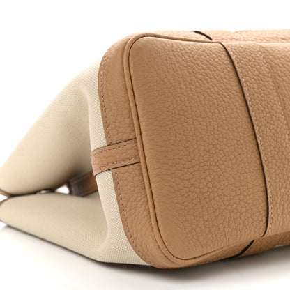 Hermes Toile Militaire Vache Country Garden Party 30 TPM Tote Beton Biscuit 9 of 10