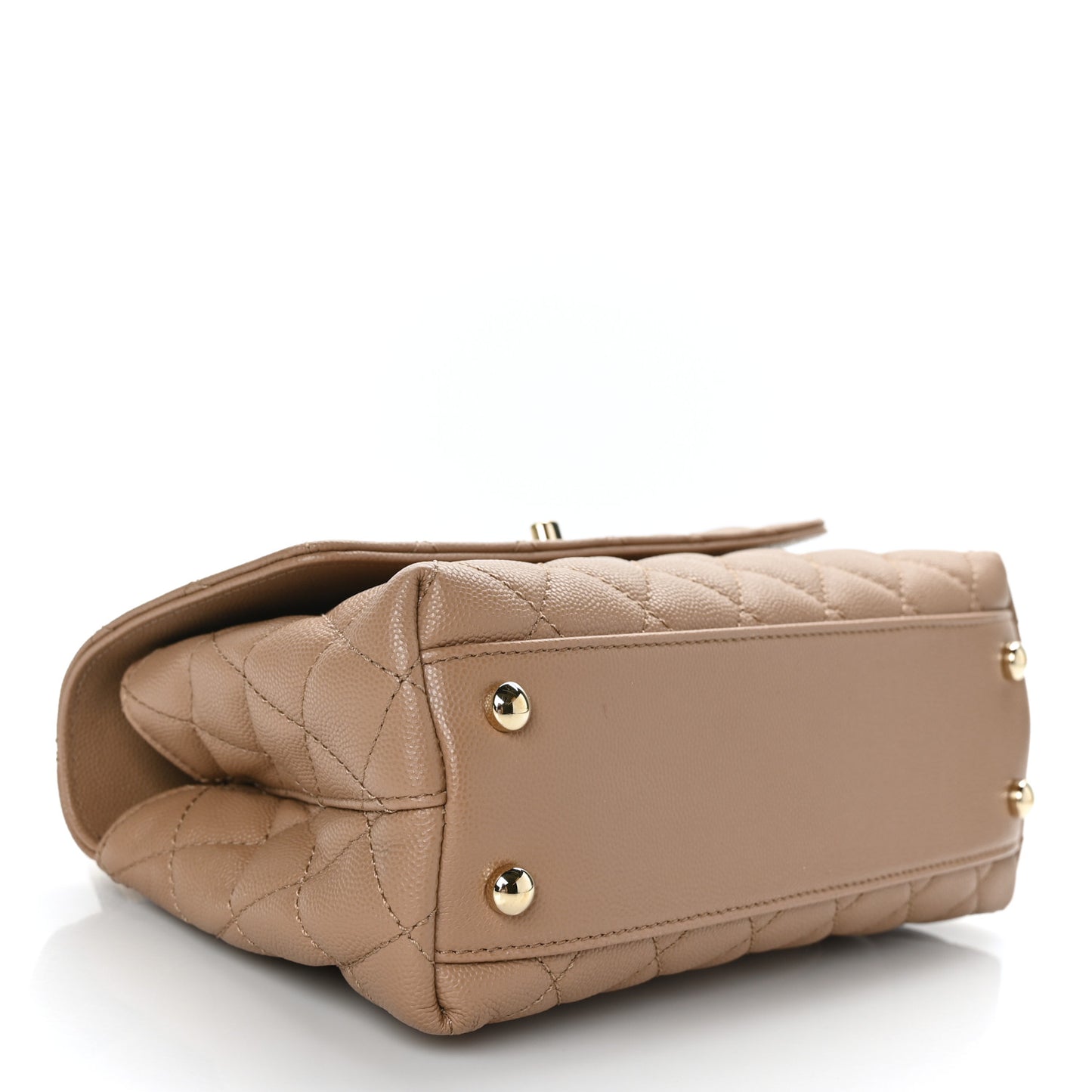Caviar Quilted Mini Coco Handle Flap Brown