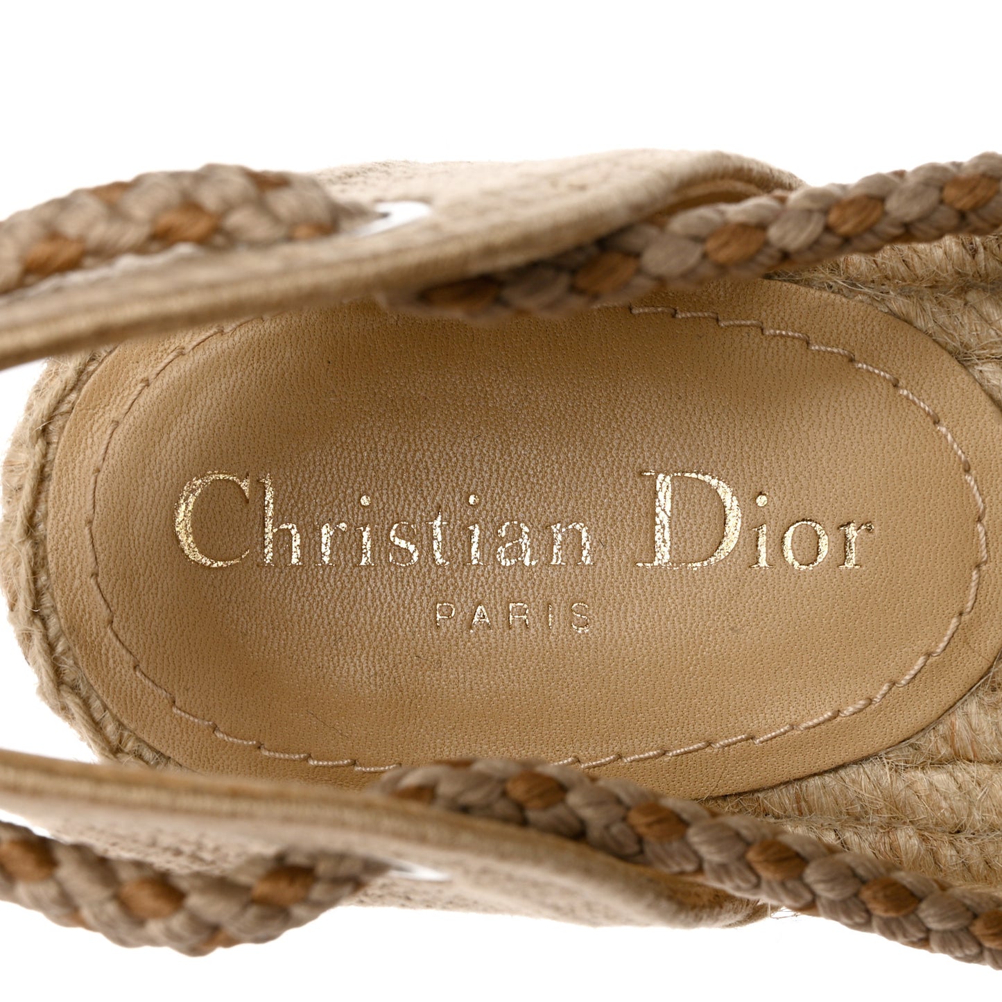 Canvas Embroidered Granville Ankle Tie Espadrille Flat Sandals 40.5 Cream