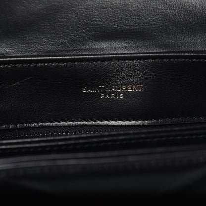 Saint Laurent Calfskin Y Quilted Monogram Toy Loulou Crossbody Bag Black 8 of 9