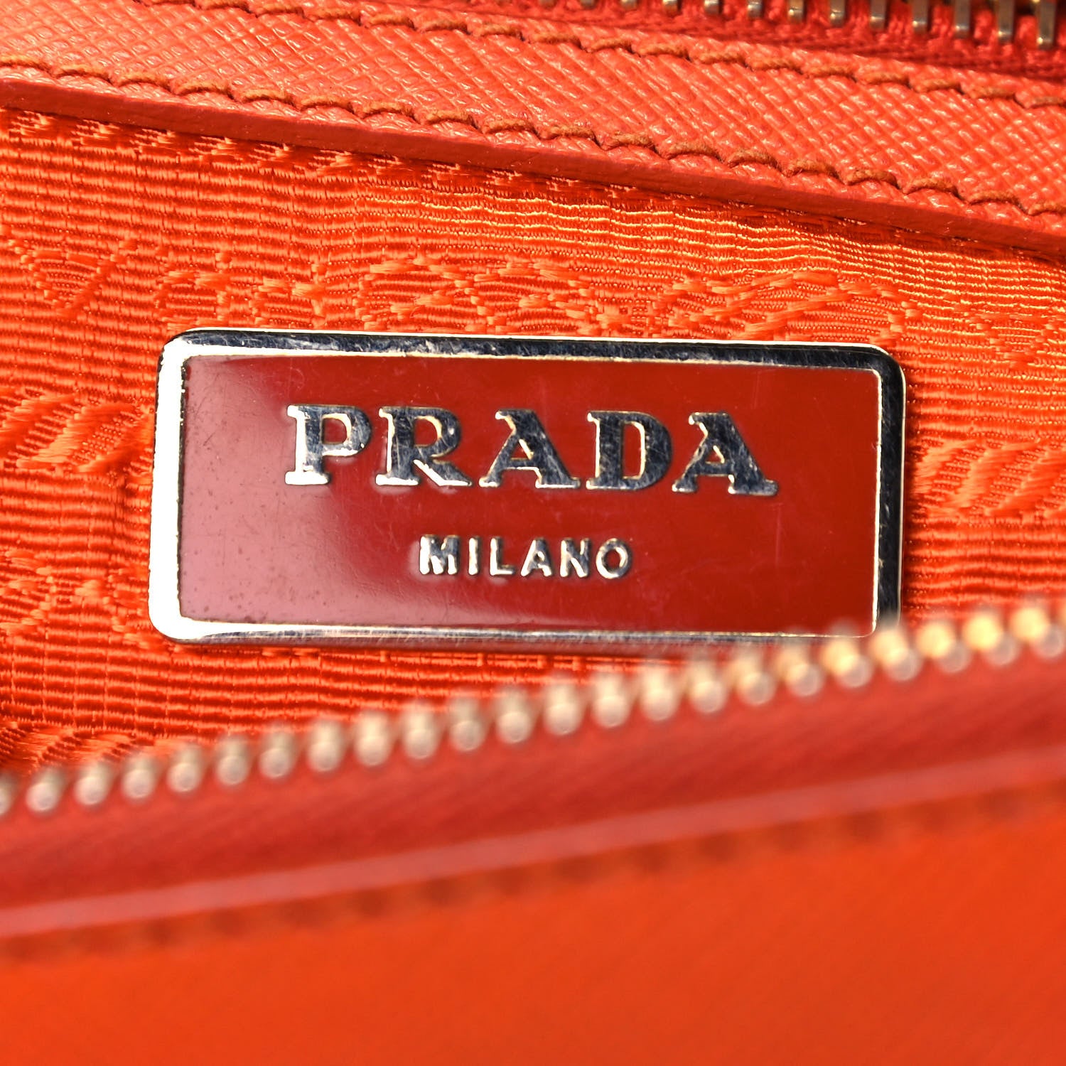 Prada Saffiano Lux Medium Double Zip Tote Papaya 5 of 16