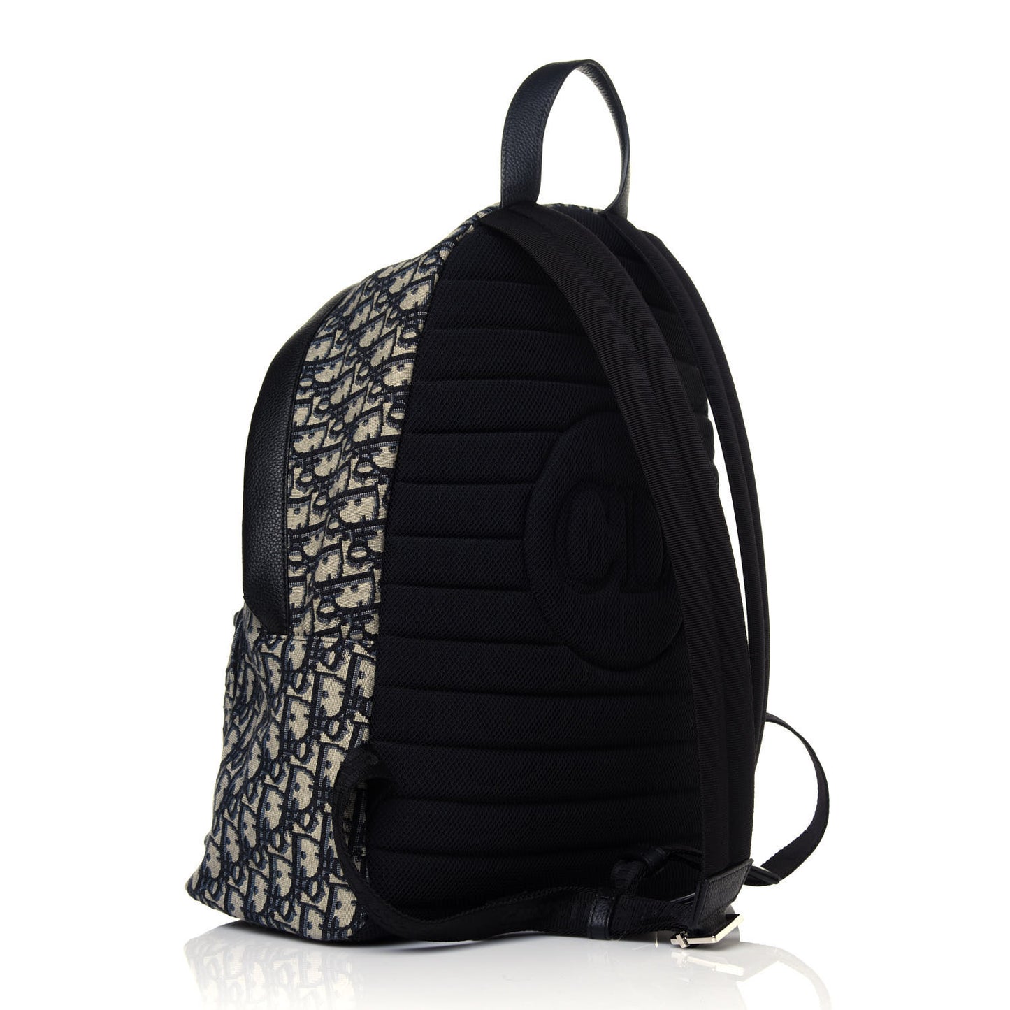 Oblique Calfskin Rider Backpack Beige Black
