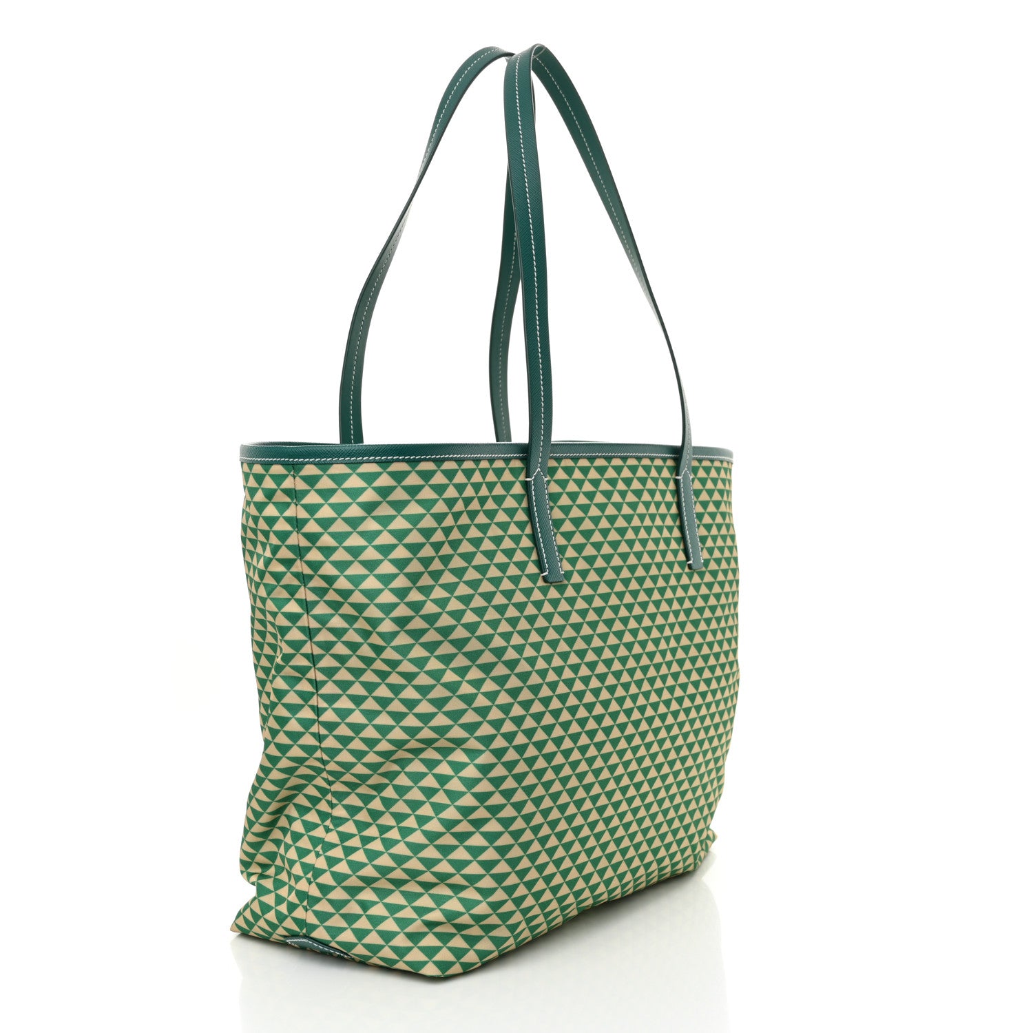 Prada Re-Nylon Saffiano Triangolo Symbole Shopping Tote Green