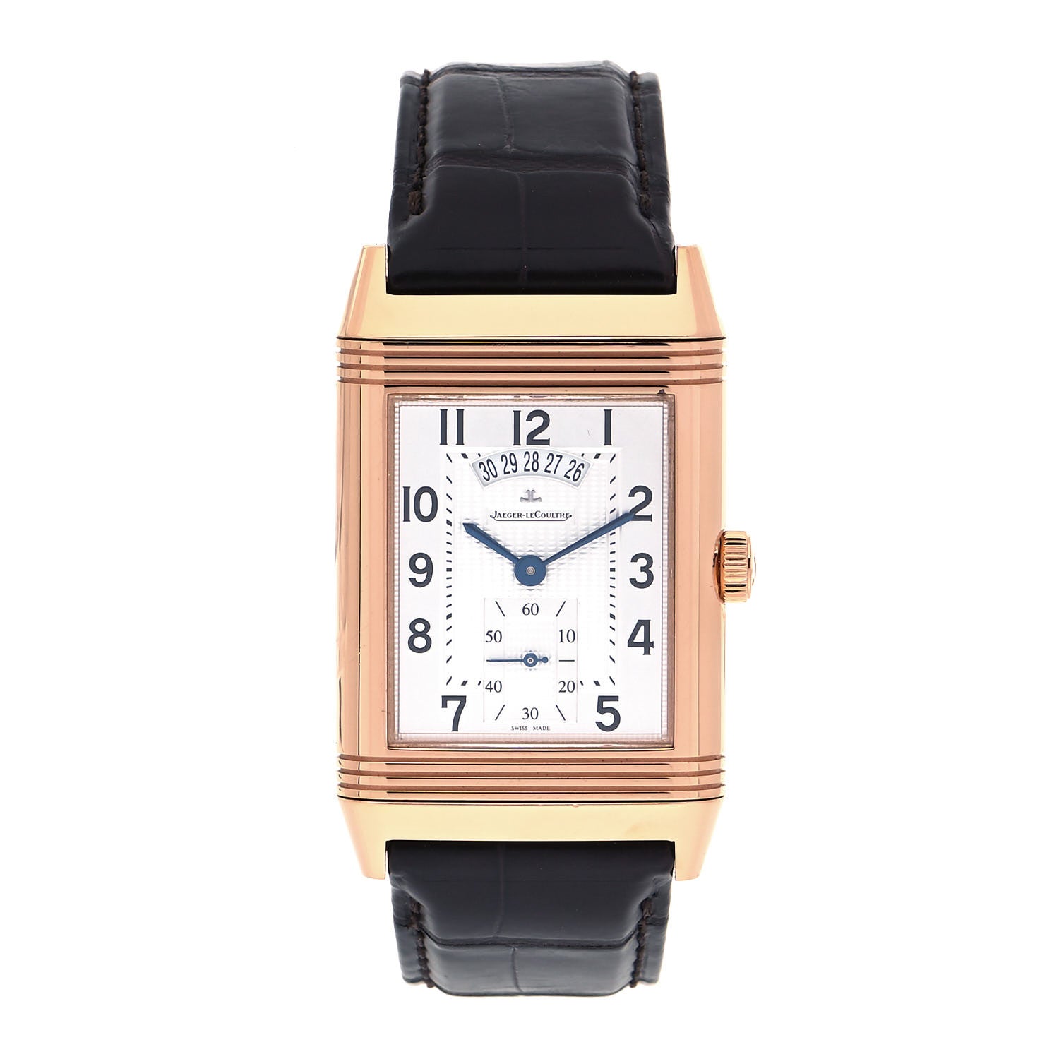 Jaeger-LeCoultre 18K Rose Gold Alligator 30mm Grande Reverso Duo Manual Winding Watch Q3742421 1 of 8