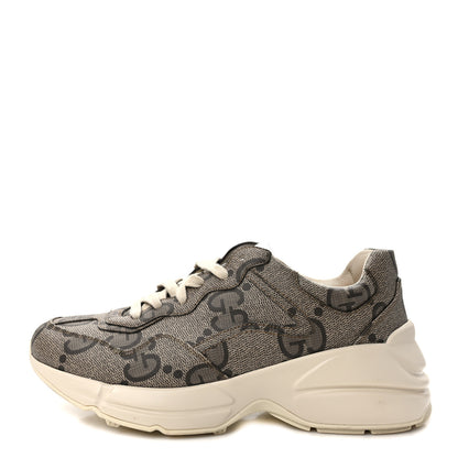 Gucci Maxi GG Supreme Monogram Gucci 100 Womens Rhyton Sneakers 38 Beige Ebony 1 of 11