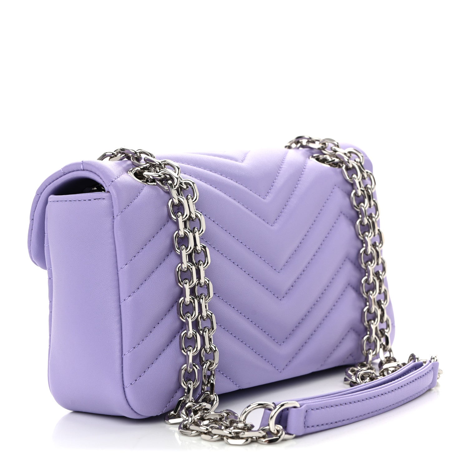 Gucci Lambskin Matelasse Small GG Marmont Shoulder Bag Lapis 3 of 11