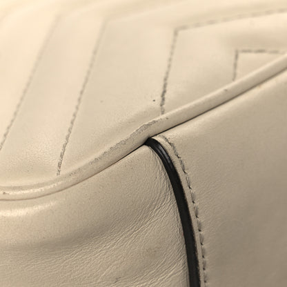 Gucci Calfskin Matelasse Small GG Marmont Shoulder Bag White 14 of 15