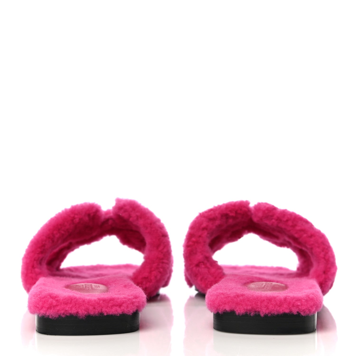 Hermes Woolskin Oran Sandals 37 Rose Fuchsia 2 of 16
