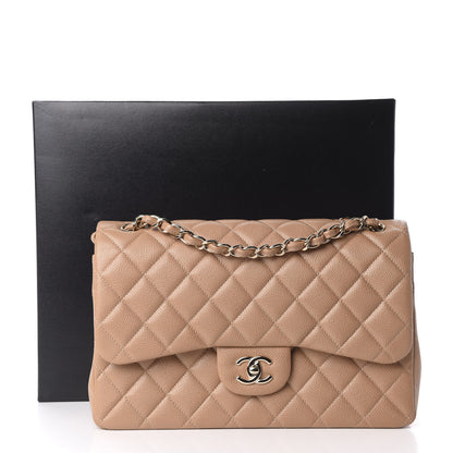 Chanel Caviar Quilted Jumbo Double Flap Beige 11 of 11