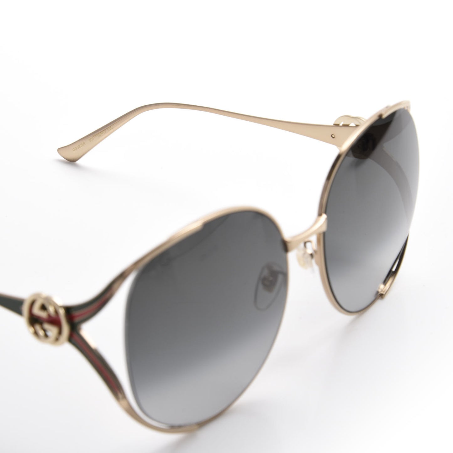Metal Oversized Round Frame GG0225S Sunglasses Gold