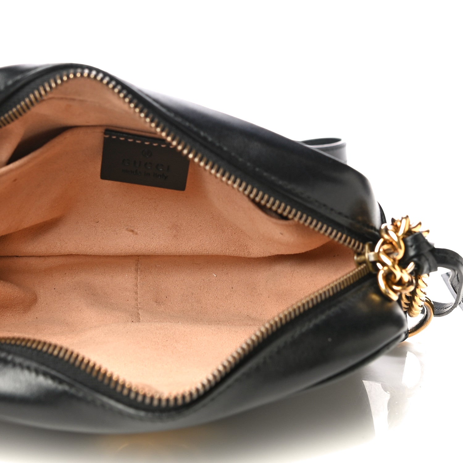 Gucci Calfskin Matelasse Mini GG Marmont Chain Shoulder Bag Black 5 of 16
