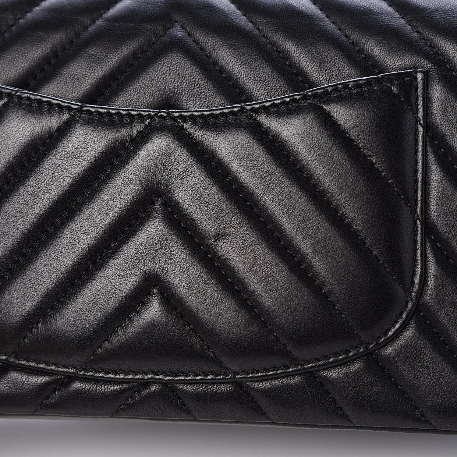 Chanel Lambskin Chevron Quilted Mini Rectangular Flap Black 13 of 15