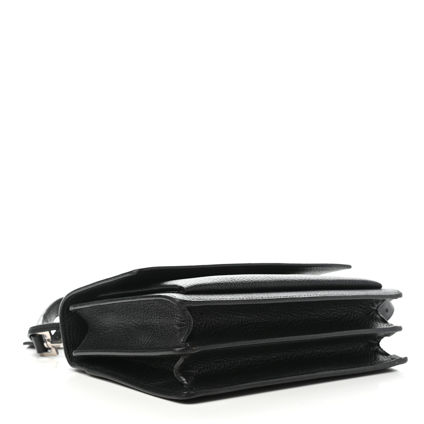 Grained Calfskin Medium Monogram Sunset Satchel Black