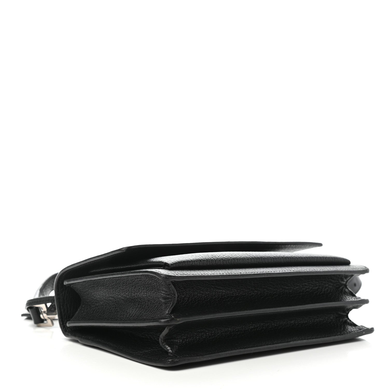 Saint Laurent Grained Calfskin Medium Monogram Sunset Satchel Black 4 of 10