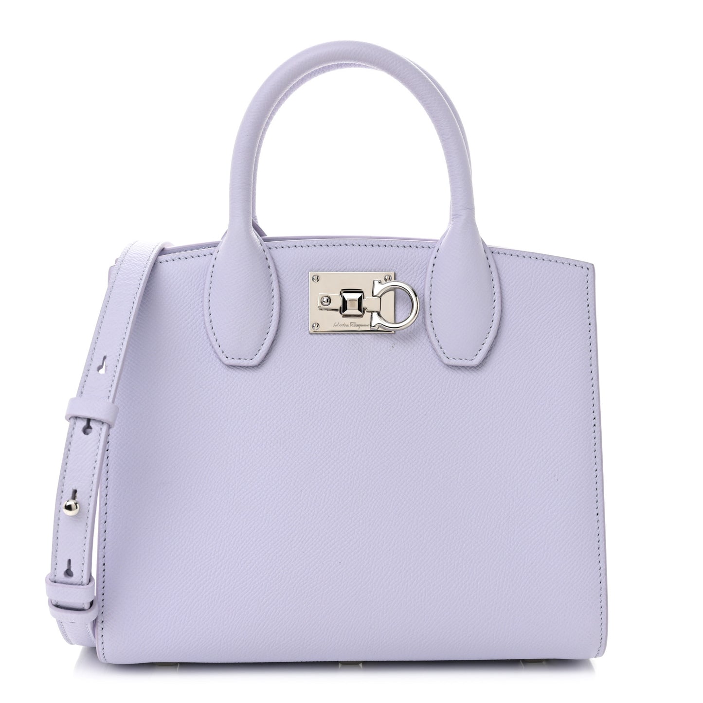 Hammered Calfskin Small The Studio Box Bag Lavender