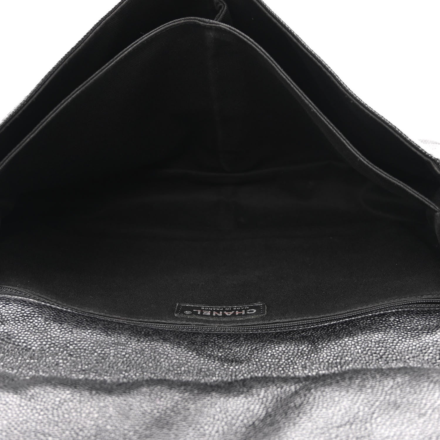 Chanel Grained Calfskin Large Natural Beauty Flap Black 5 of 10