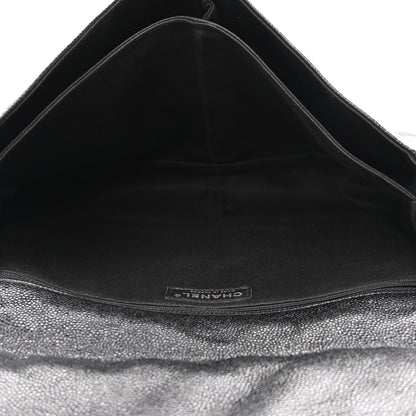 Chanel Grained Calfskin Large Natural Beauty Flap Black 5 of 10