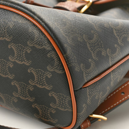 Celine Triomphe Canvas Calfskin Mini Folco Backpack Tan 10 of 11