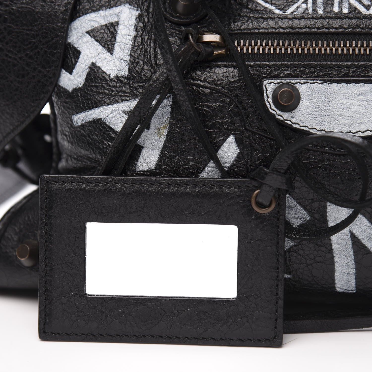 Balenciaga Agneau Classic Hardware Graffiti All Over S City Black 10 of 13
