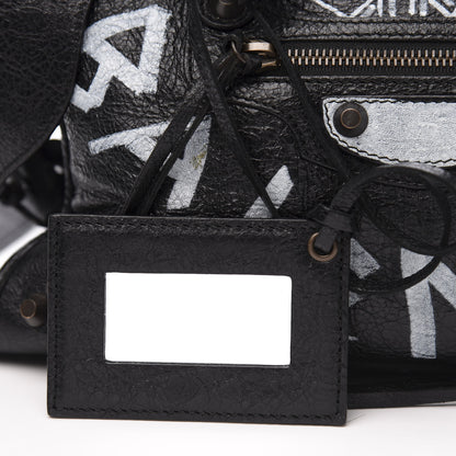 Balenciaga Agneau Classic Hardware Graffiti All Over S City Black 10 of 13