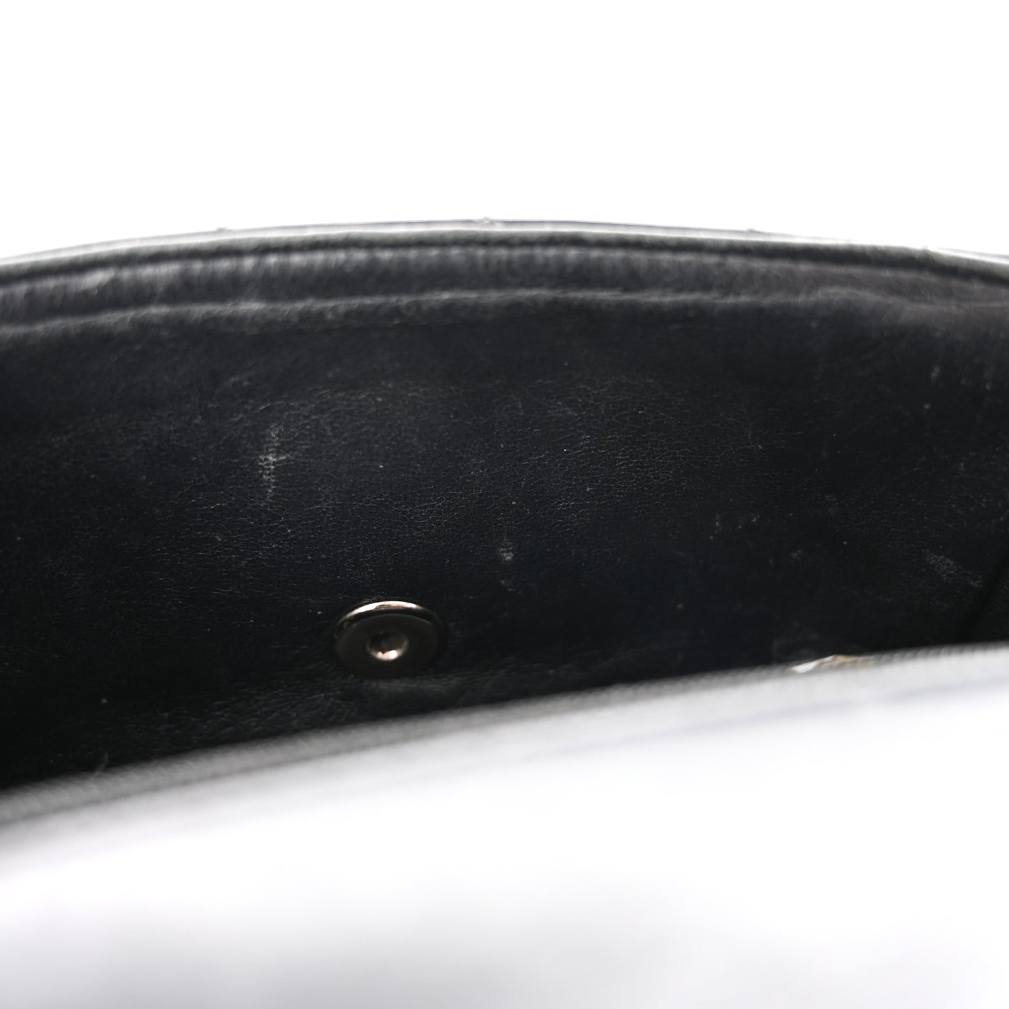 Patent Calfskin Quilted Mini Rectangular Flap Black