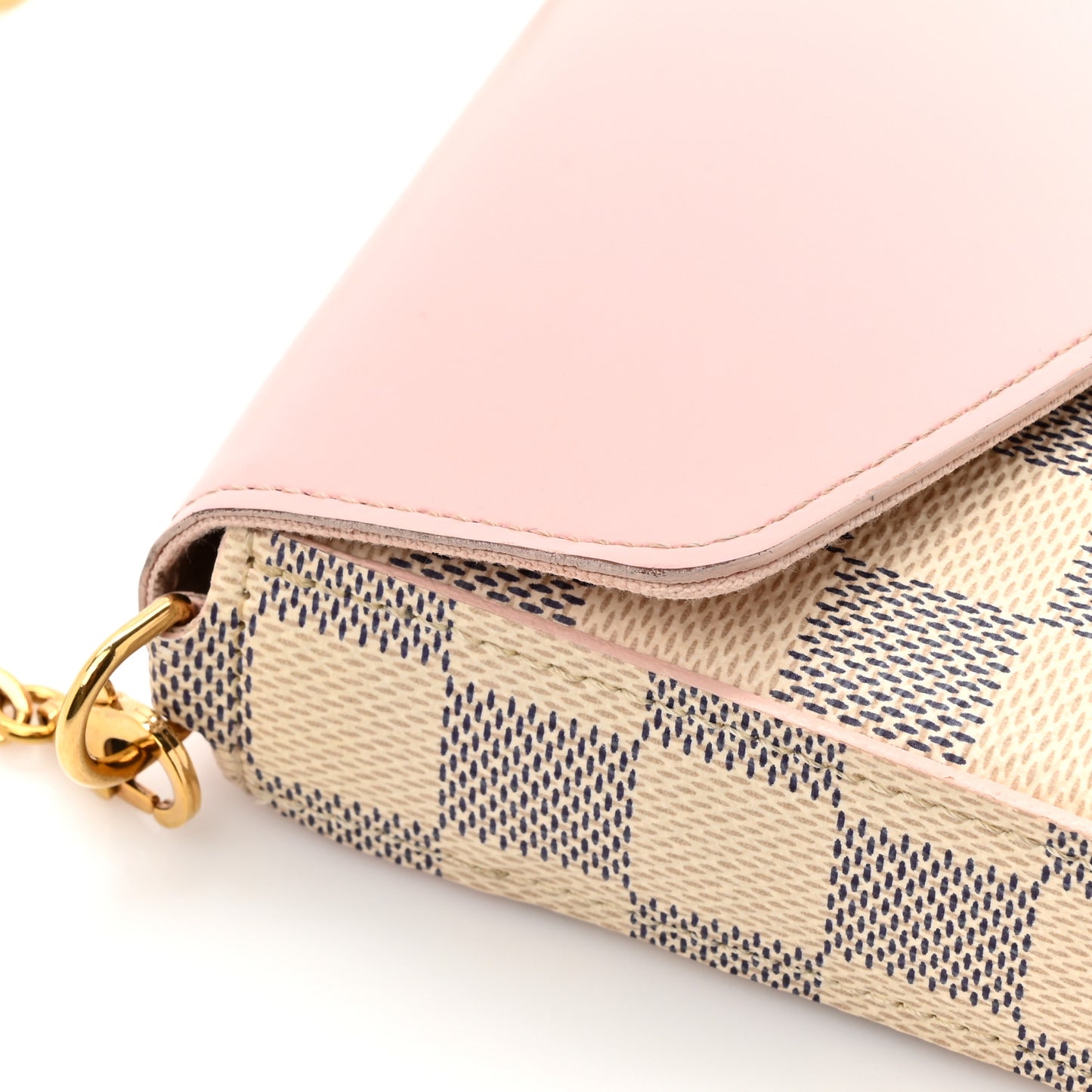 Damier Azur Calfskin Pochette Felicie Eau De Rose