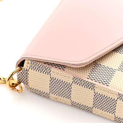 Louis Vuitton Damier Azur Calfskin Pochette Felicie Eau De Rose 20 of 20