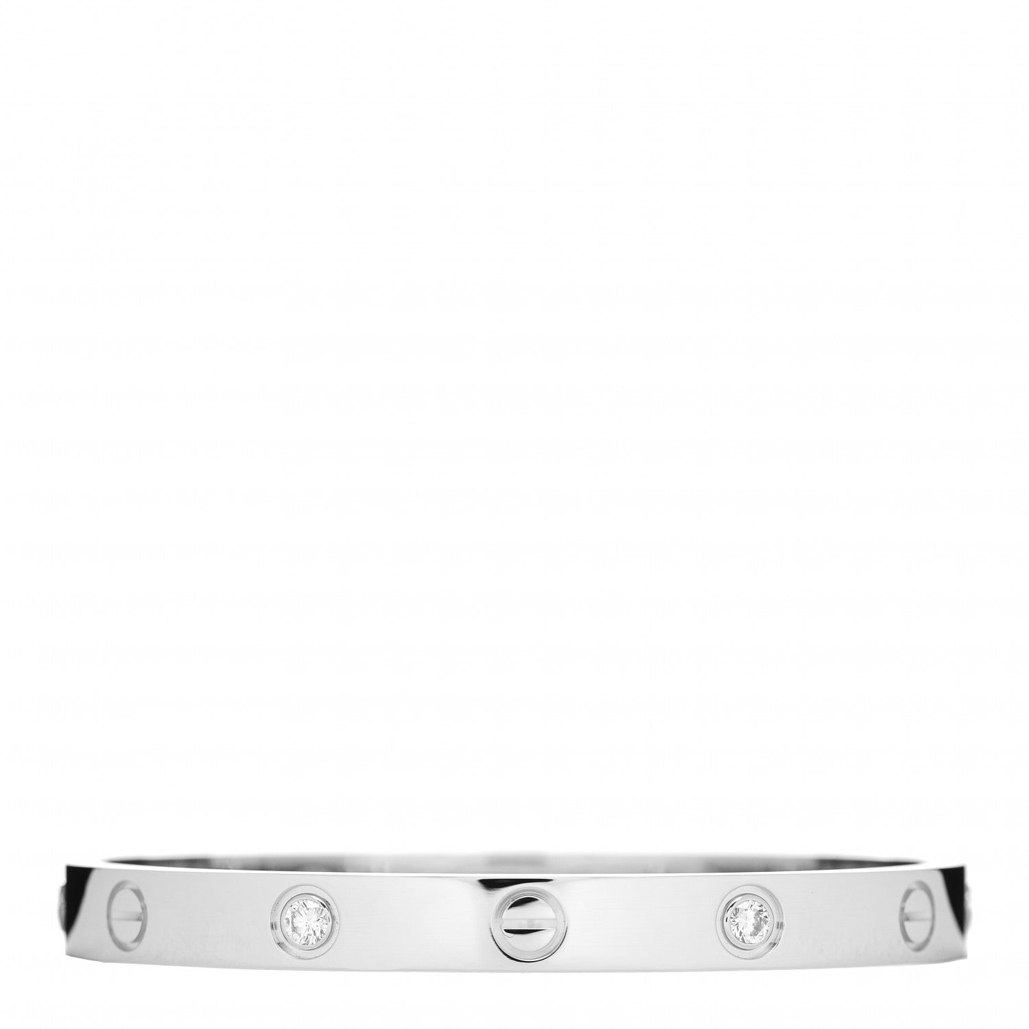 Cartier 18K White Gold 4 Diamond LOVE Bracelet 16 1 of 5