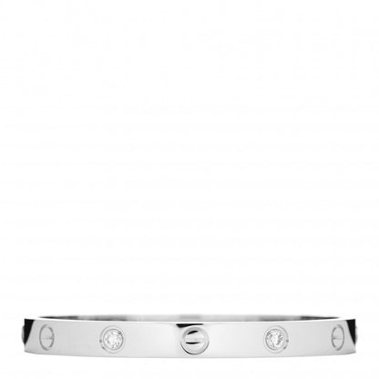 Cartier 18K White Gold 4 Diamond LOVE Bracelet 16 1 of 5