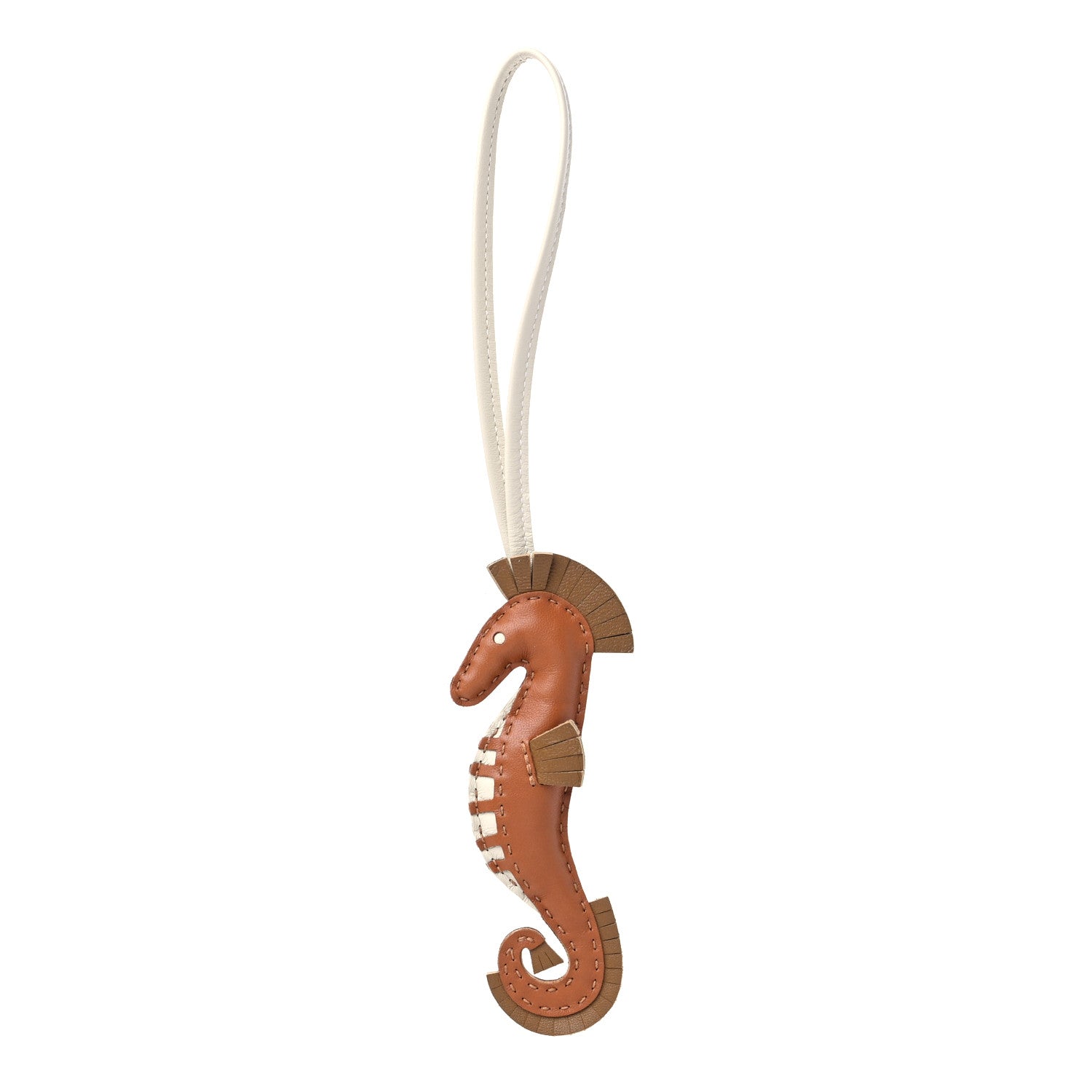 Hermes Milo Lambskin Hippo Bag Charm Gold Kraft Craie 1 of 3