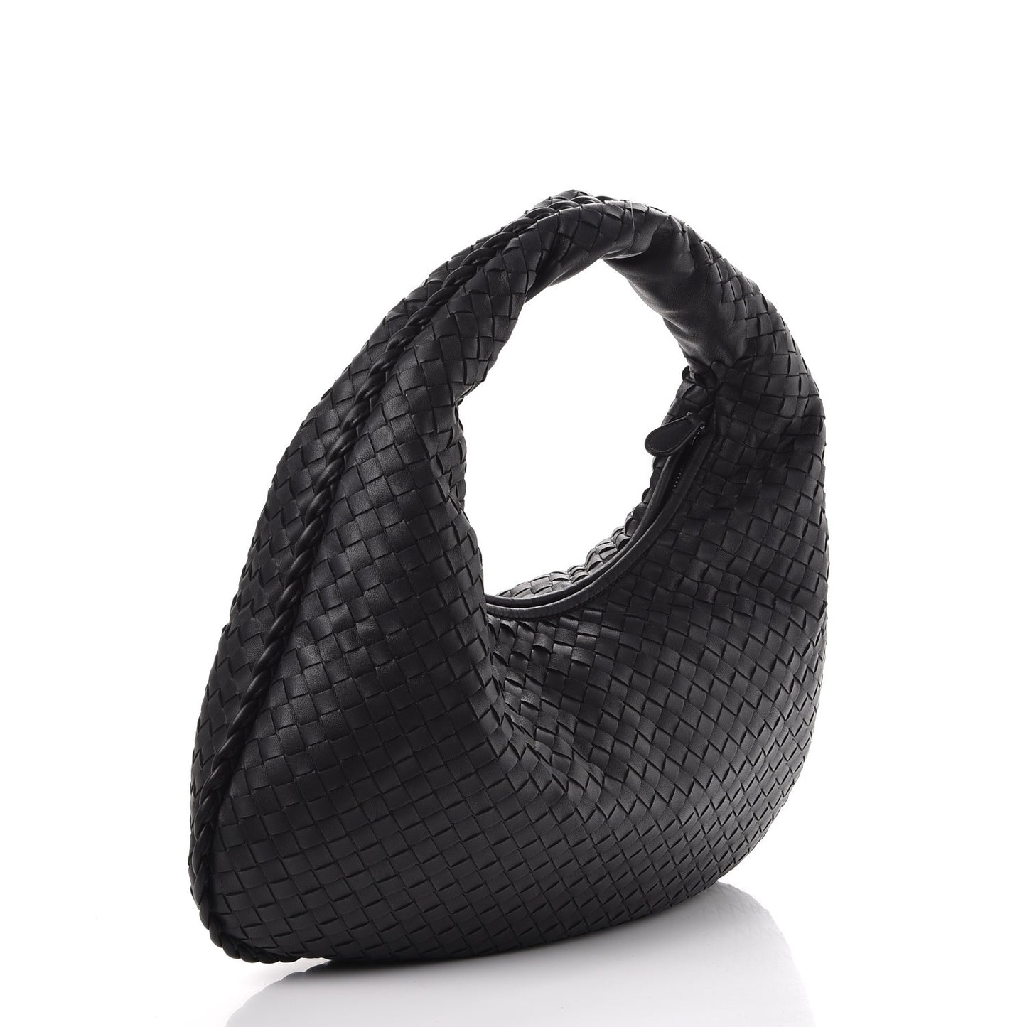 Nappa Intrecciato Medium Veneta Hobo Black