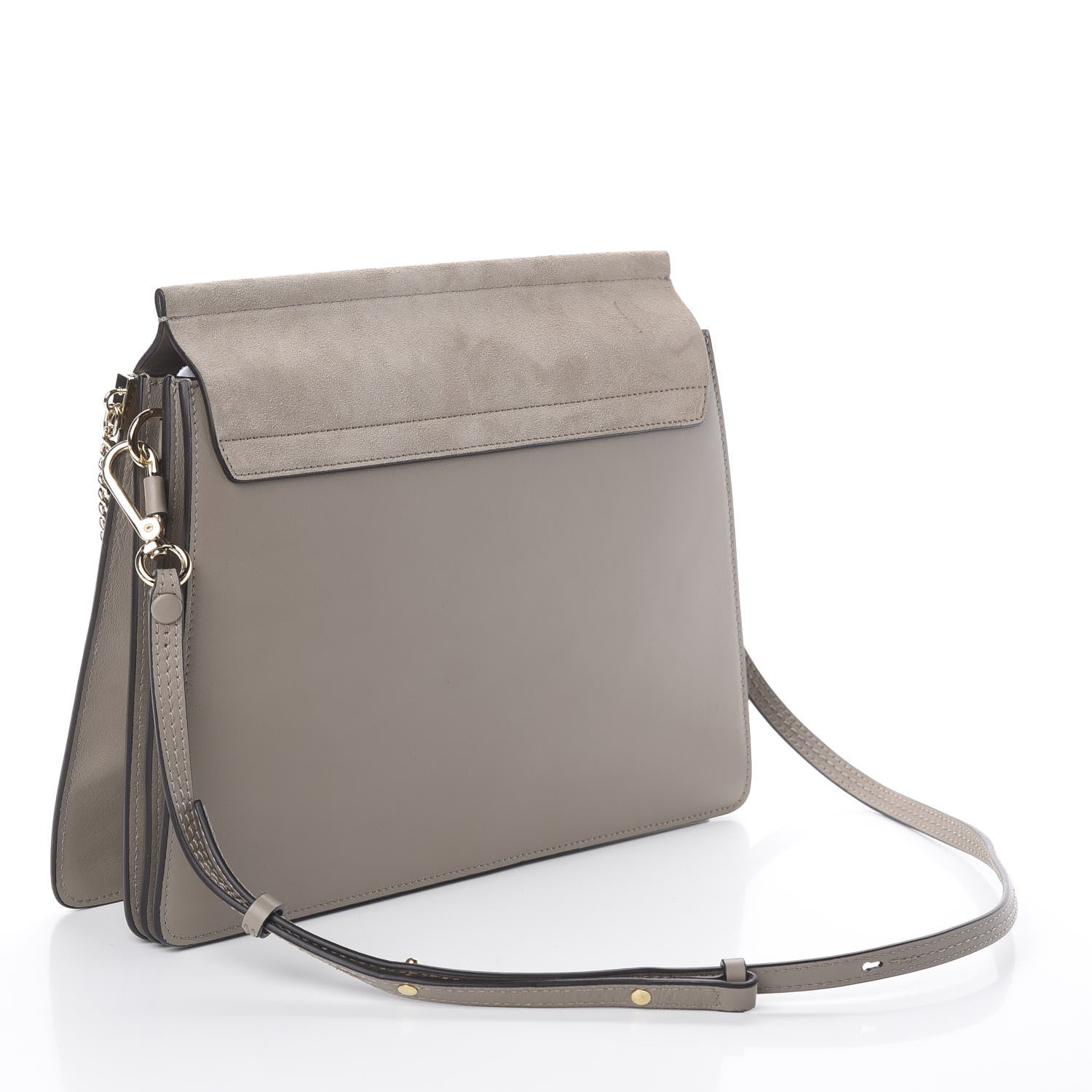 Chloe Calfskin Suede Medium Faye Shoulder Bag Motty Grey 2 of 8