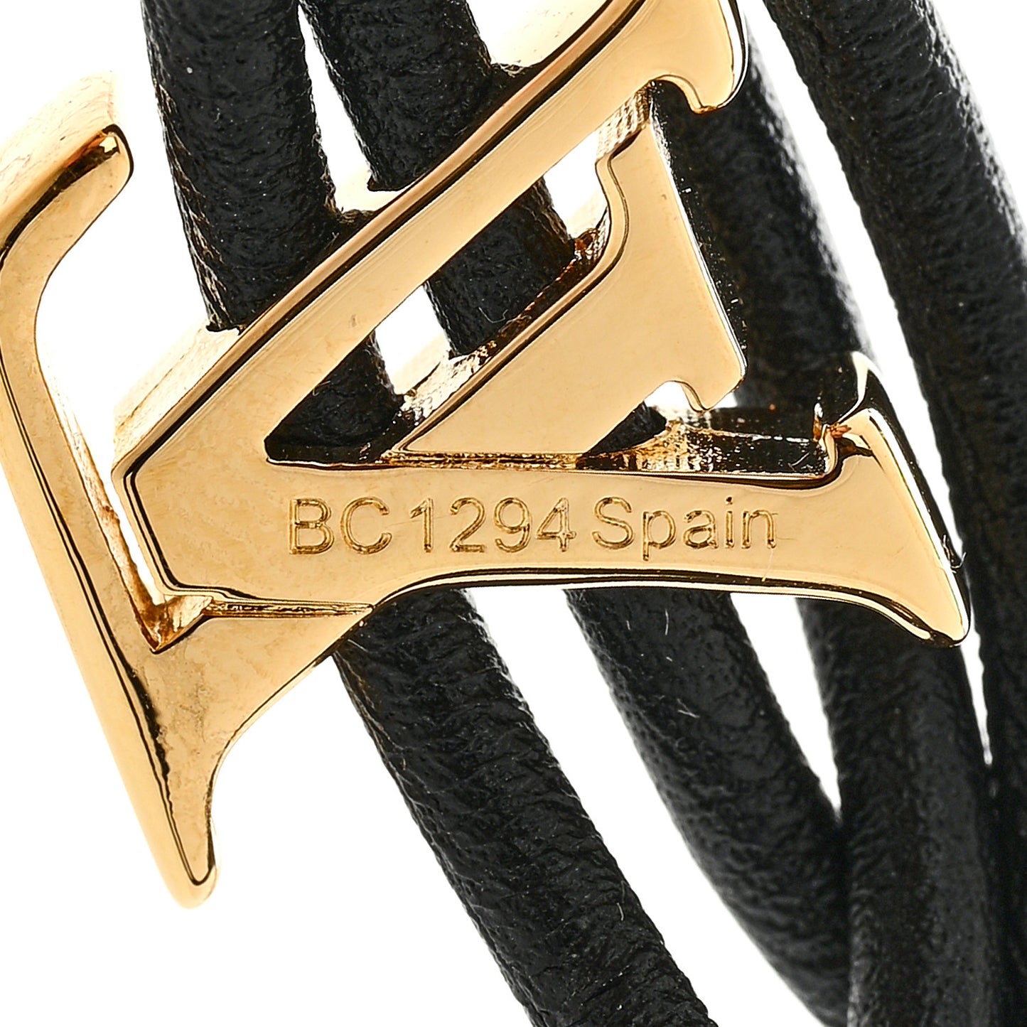 Calfskin LV Bloom Bracelet Black