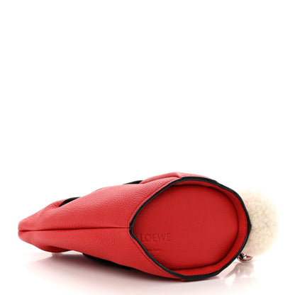 Loewe Calfskin Shearling Mini Bunny Crossbody Bag Red 4 of 10