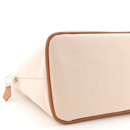 Hermes Cotton Canvas Mini Bolide Travel Cosmetic Pouch Natural 9 of 10