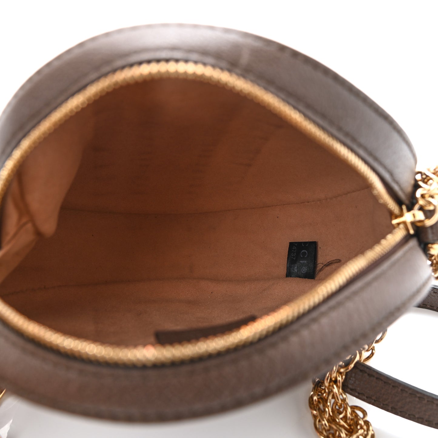 GG Supreme Monogram Web Mini Ophidia Round Shoulder Bag Brown