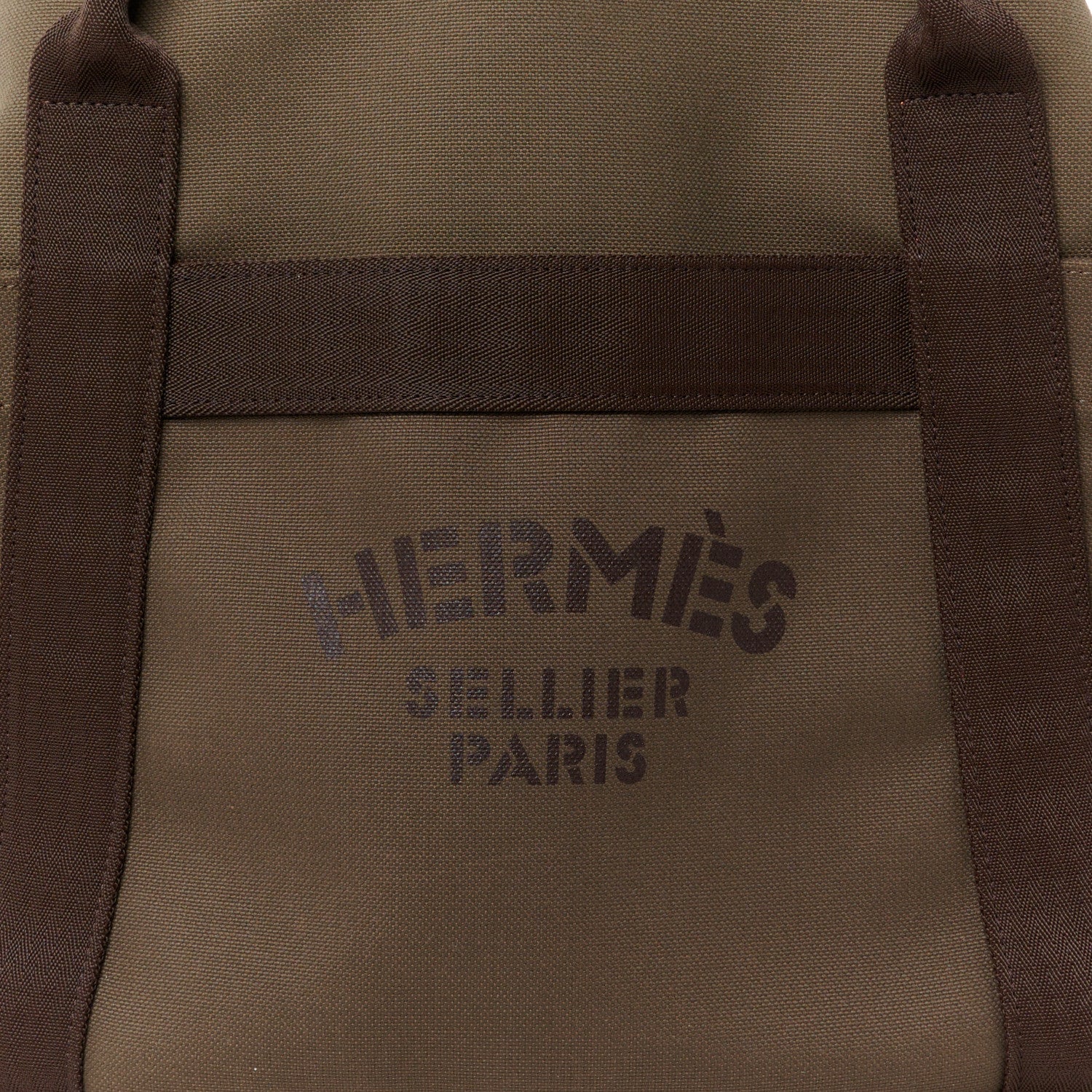 Hermes Toile Sac De Pansage Groom Kaki Feu 11 of 13