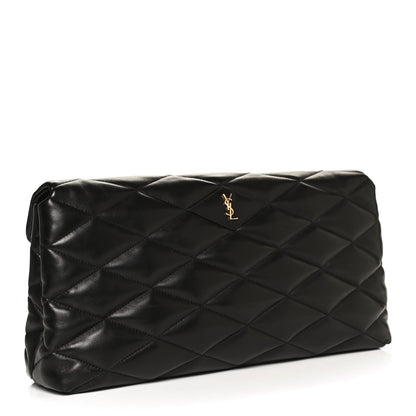 Saint Laurent Lambskin Quilted Sade Puffer Envelope Clutch Black 3 of 11