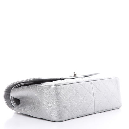 Chanel Metallic Caviar Quilted Jumbo Double Flap Silver 5 of 11